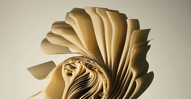 Abstract golden spiral sculpture, visualising structured payment approval flows at Solance